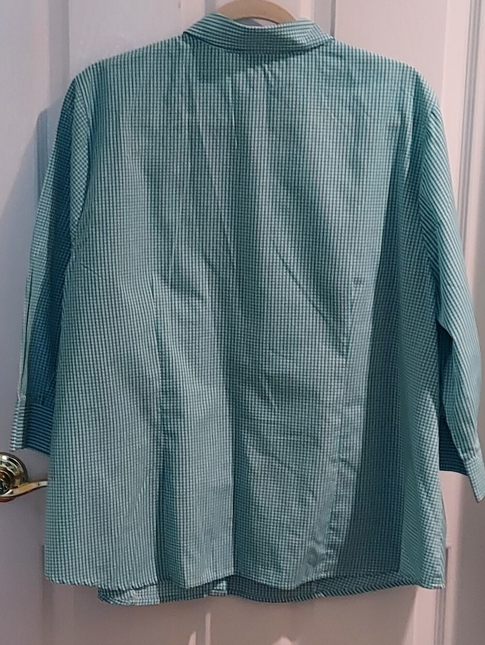 C J Banks Tourquoise Gingham Checked Blouse - Picture 4 of 8